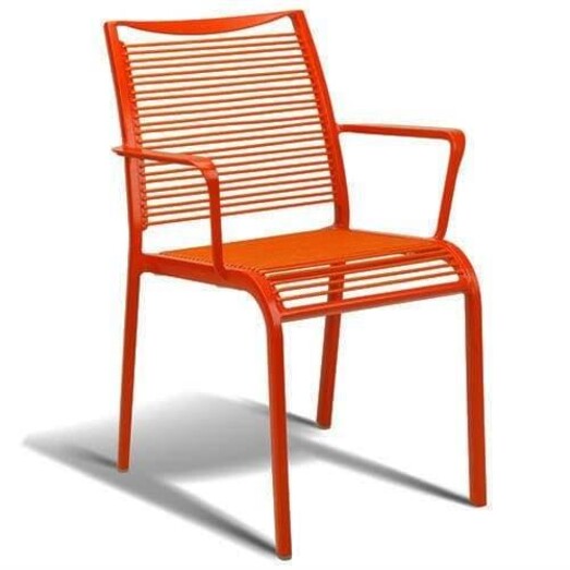 Picture of Wanika Outdoor Dining Armchair - Red Frame Picture of Wanika Outdoor Dining Armchair - Red Frame