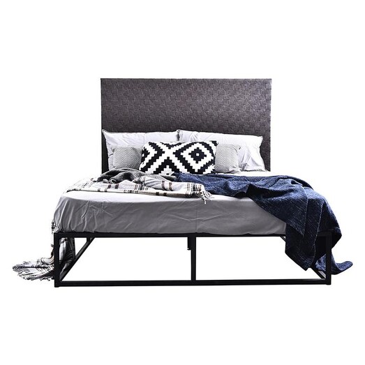 Picture of Weave Queen Bed Faux Leather Antico Wenge/Black Emma's Design