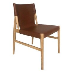 Picture of Weyland Leather Dining Chair Brown HOMESTAR