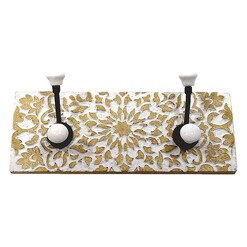 Picture of Whitewashed Double Hook in White/Natural by Status Collections