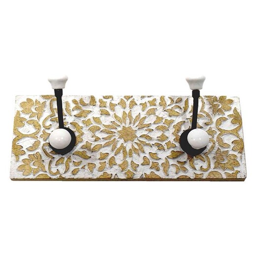 Picture of Whitewashed Double Hook in White/Natural by Status Collections