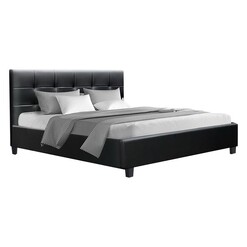 Picture of Wilben Bed Faux Leather Black Resort Living