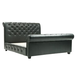 Picture of Windsor Faux Leather Queen Bed Black Indosoul