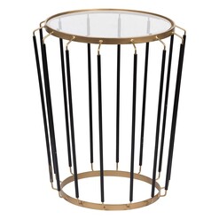 Picture of Winnie Glass Top Side Table in Black by Alliance Furniture