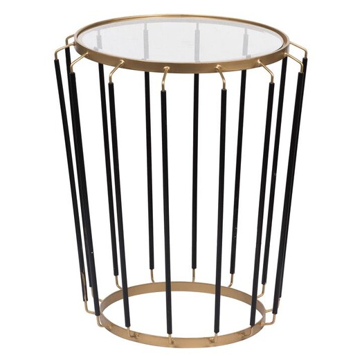 Picture of Winnie Glass Top Side Table in Black by Alliance Furniture