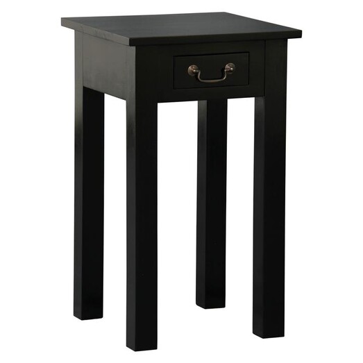 Picture of Winston 1 Drawer Timber Side Table Mahogany Black Kayu Estate