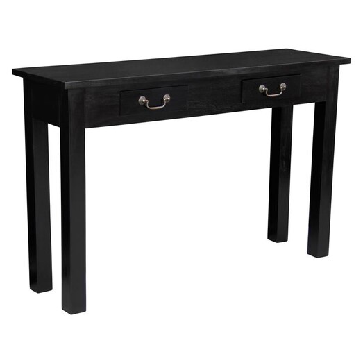Picture of Winston 2 Drawer Timber Side Table Mahogany Black Kayu Estate