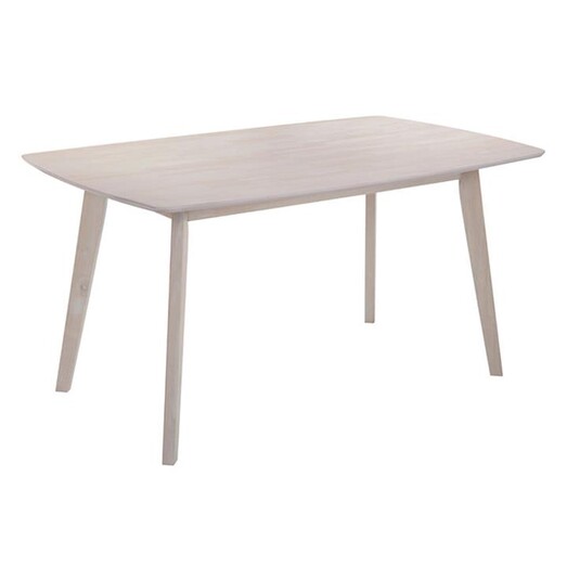 Picture of Wooden 4 Seater Dining Table White Washed E-living