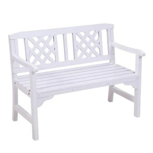 Picture of Wooden Garden Bench 2 Seat Patio Furniture Timber Outdoor Lounge Chair White Picture of Wooden Garden Bench 2 Seat Patio Furniture Timber Outdoor Lounge Chair White