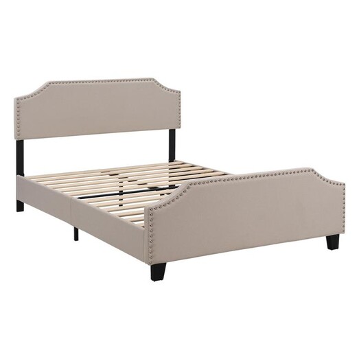 Picture of Wooden Upholstered Bed with Stud Detail Assorted IHOMDEC