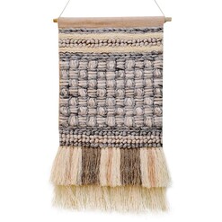 Picture of Woven Wall Hanging with Fringe in Grey by Artisan Decor