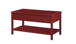 Picture of Wyatt Walker Open Shelf Coffee W/ 2-Drawers Table -  Red