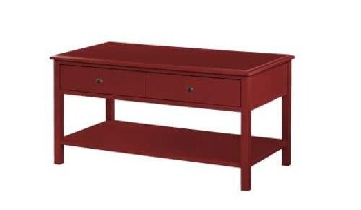 Picture of Wyatt Walker Open Shelf Coffee W/ 2-Drawers Table -  Red Picture of Wyatt Walker Open Shelf Coffee W/ 2-Drawers Table -  Red