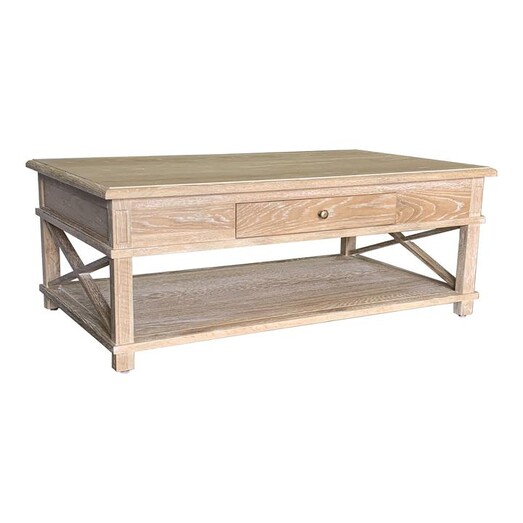 Picture of X-Brace Oak Coffee Table in Whitewash by Jac Home Living