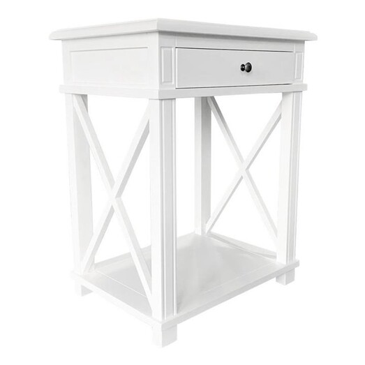 Picture of X-Brace Oak Side Table Size Large in White by Jac Home Living