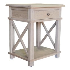 Picture of X-Brace Oak Side Table Size Medium in Weathered Oak by Jac Home Living