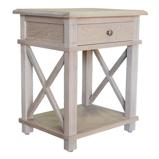 Picture of X-Brace Oak Side Table Size Medium in Weathered Oak by Jac Home Living