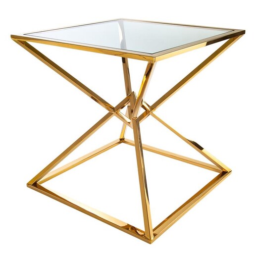 Picture of Xanadu Glass Top Coffee Table Stainless Steel Gold Huntington Lane