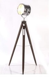 Picture of Xavier Classic Tripod Floor Lamp Natural/Chrome