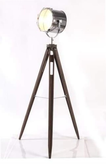 Picture of Xavier Classic Tripod Floor Lamp Natural/Chrome