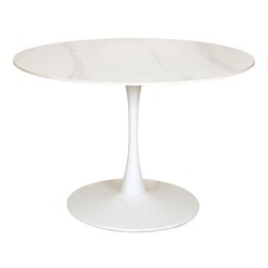 Picture of Yara Ceramic Round Dining Table in White by Bay Road Designs