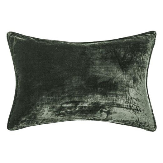 Picture of Yasmeen Velvet Breakfast Cushion in Green by Linen House