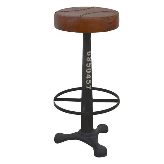 Picture of Yonder Chisel Stool Leather Black/Brown Phil Bee Interiors Picture of Yonder Chisel Stool Leather Black/Brown Phil Bee Interiors