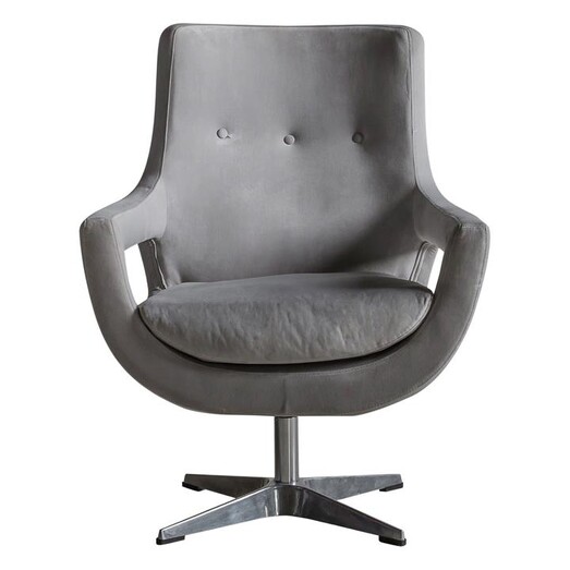 Picture of Zanna Velvet Swivel Chair Eucalyptus Grey Castle Road Interiors