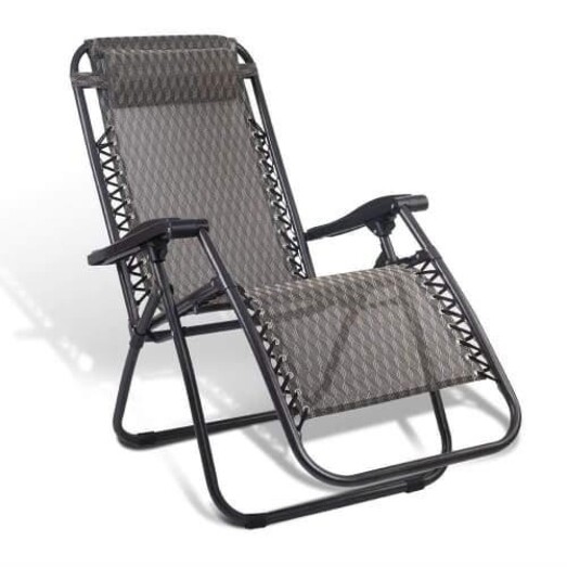 Picture of Zero Gravity Chairs Reclining Outdoor Furniture Sun Lounge Folding Camping Lounger Grey