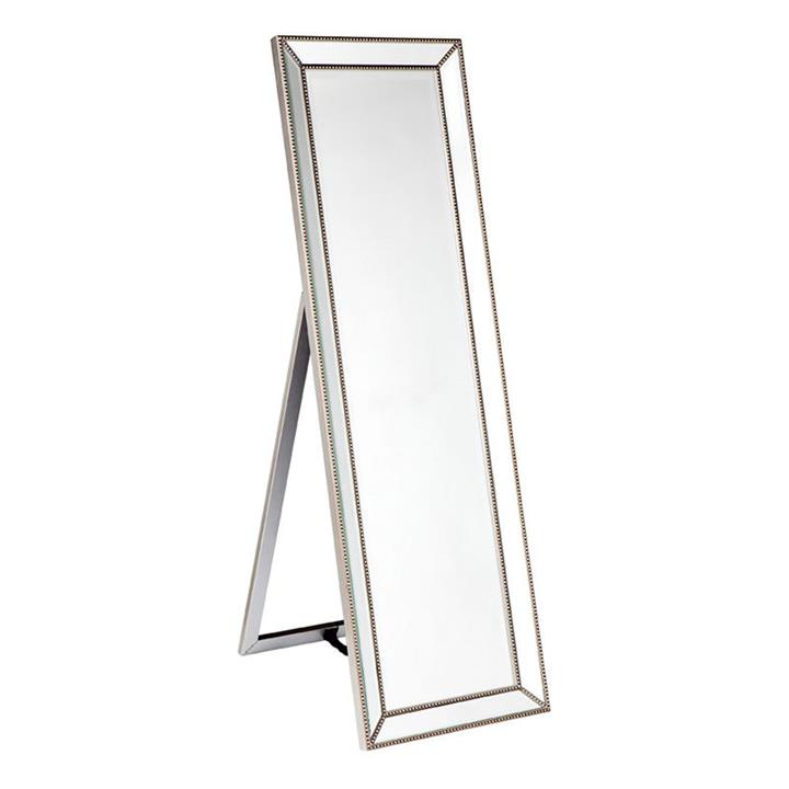 Picture of Zeta Cheval Floor Mirror, Antique Silver Metal CAFE Lighting & Living