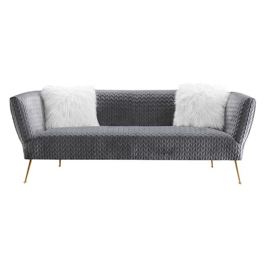 Picture of Zeta Velvet 3-Seater Sofa Polyester Grey Future Classics Furniture