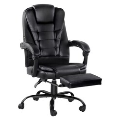 Picture of Zeya Massage Office Chair with Footrest Faux Leather Black Resort Living