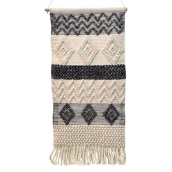 Picture of Zigzag Design Woven Wall Hanging in Grey by Artisan Decor