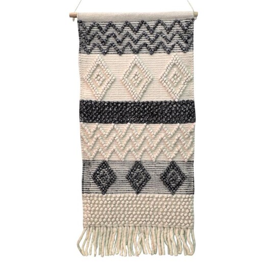 Picture of Zigzag Design Woven Wall Hanging in Grey by Artisan Decor