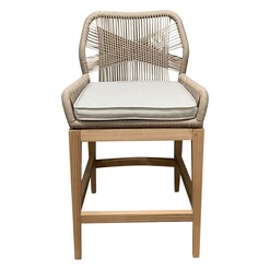 Picture of Zion Handwoven Bar Stool with Oak Legs Wood Natural/Oatmeal Hudson Furniture