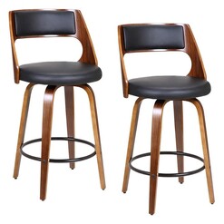 Picture of Zurich Set of 2 Swivel Kitchen Stool with Foot Rest Faux Leather Assorted casabona