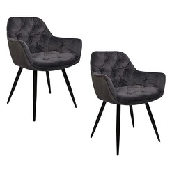 Picture of Zygmunt Set of 2 Velvet Dining Armchairs Assorted Bay Road Designs