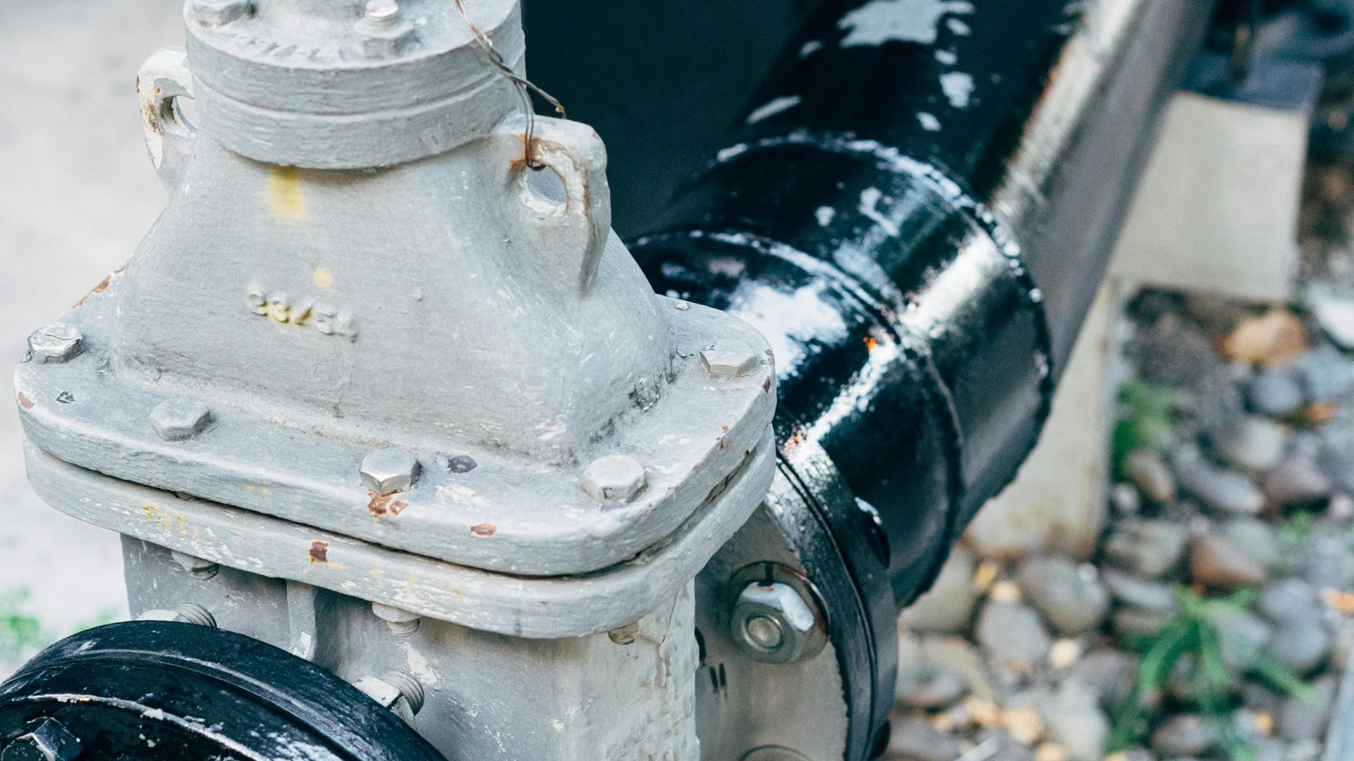 Outdoor Backflow Preventer Valve Closeup Gutter Drainage System Outdoor Backflow Preventer Valve Closeup Gutter Drainage System