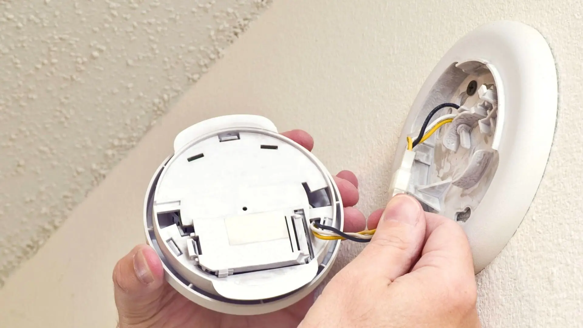Wired Smoke Alarm Installed Wall