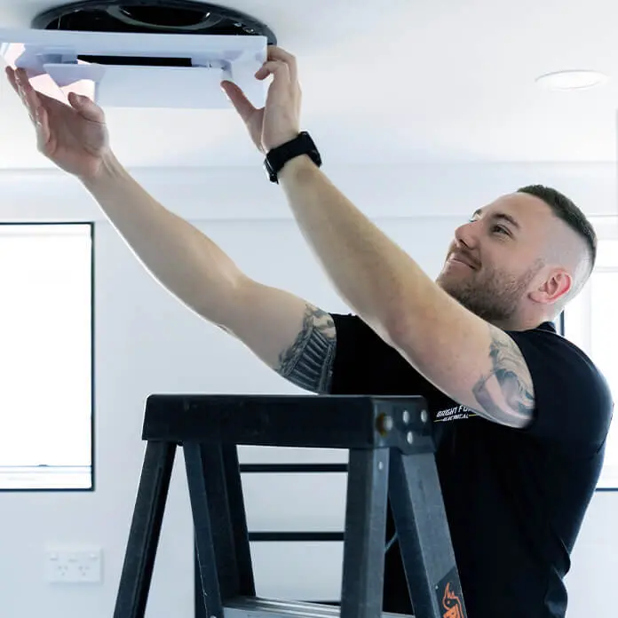 Electrician Installing Ducted Air Conditioning