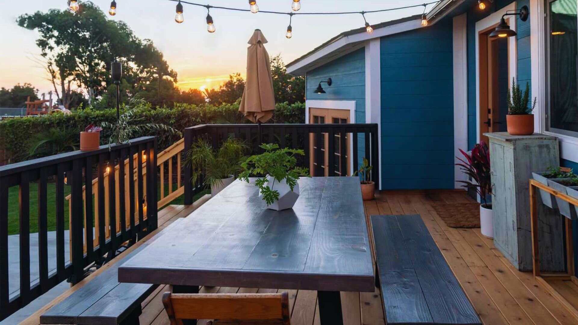Deck Tables String Lights