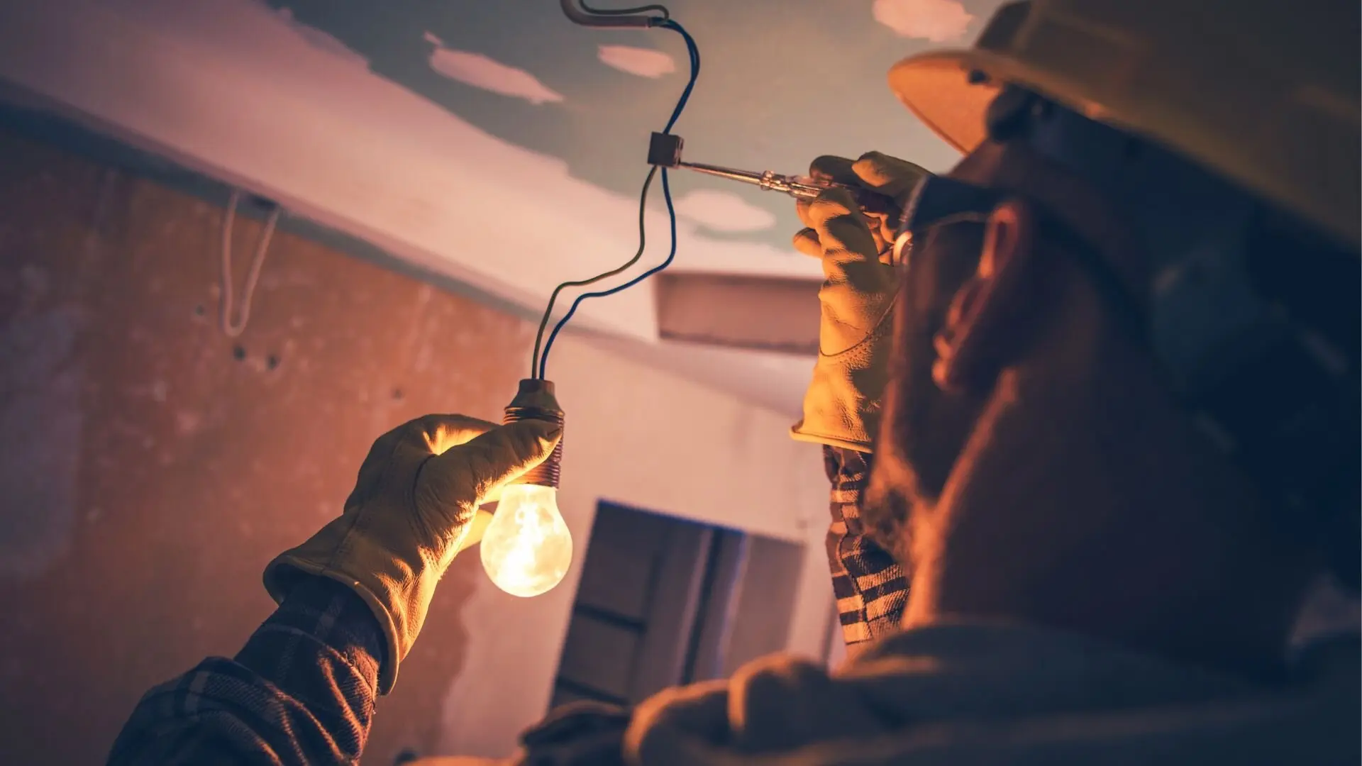 2024 03 Electrician Working On Light Electrician Working Light