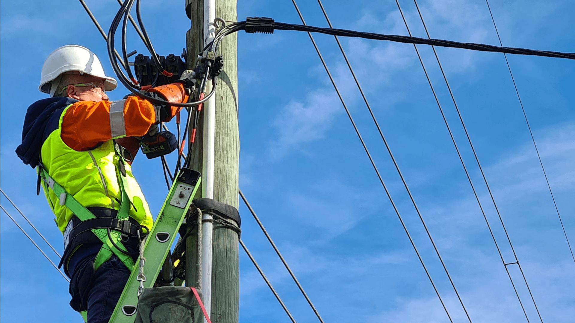 Overhead Consumer Mains Connection To Power Pole Overhead Consumer Mains Connection Power Pole
