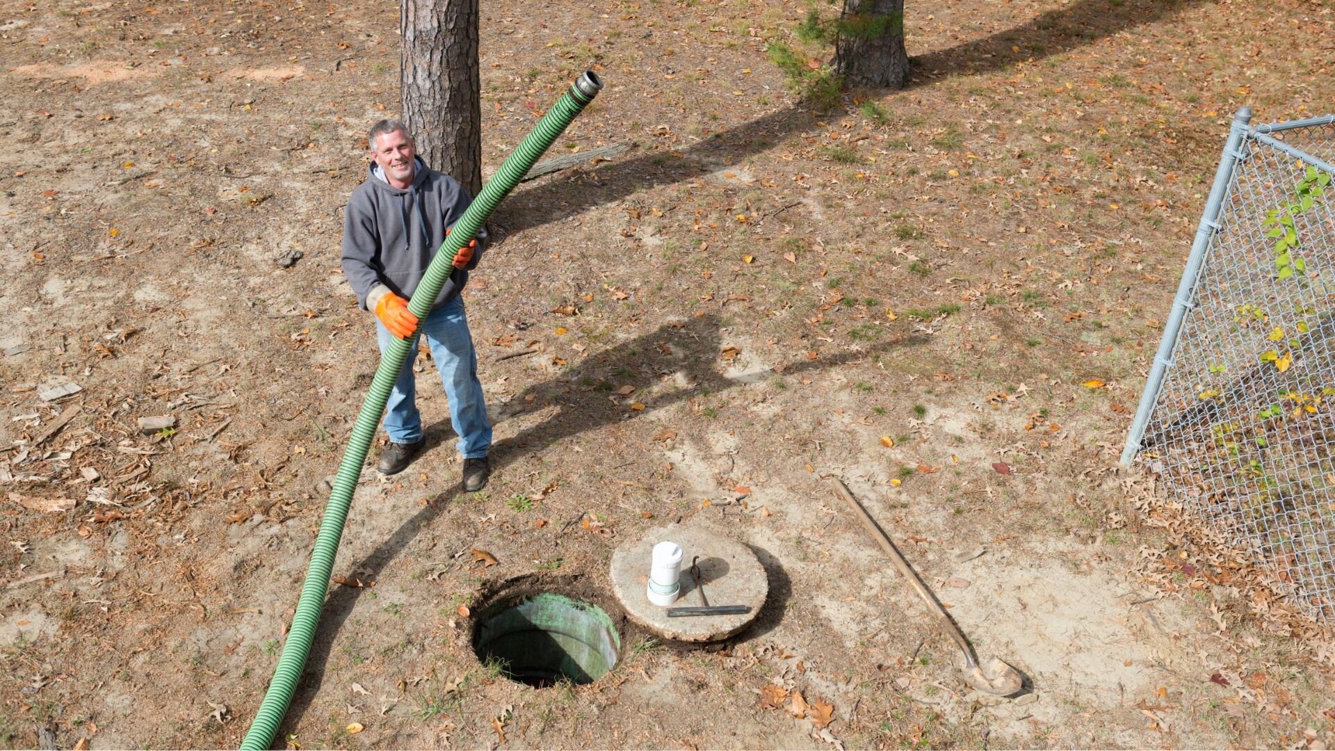 Preparing Clean Septic Tank Hose