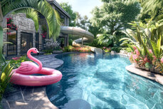 Swimming Pool Slide Balcony