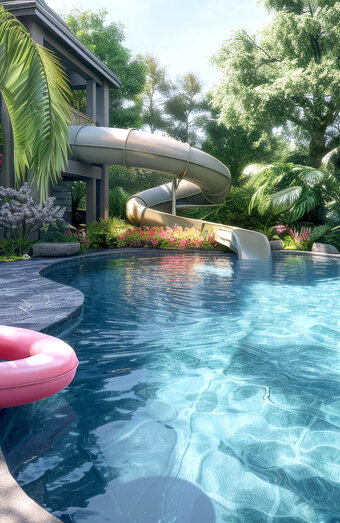 Swimming Pool Slide Balcony