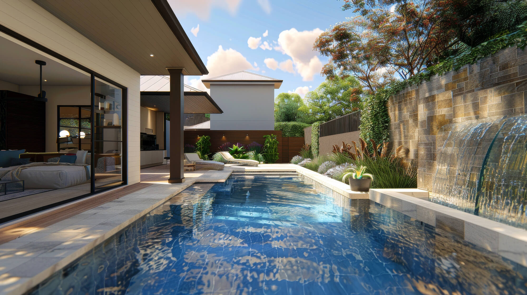 2024 08 Luxury Water Fall Backyard Luxury Water Fall Backyard