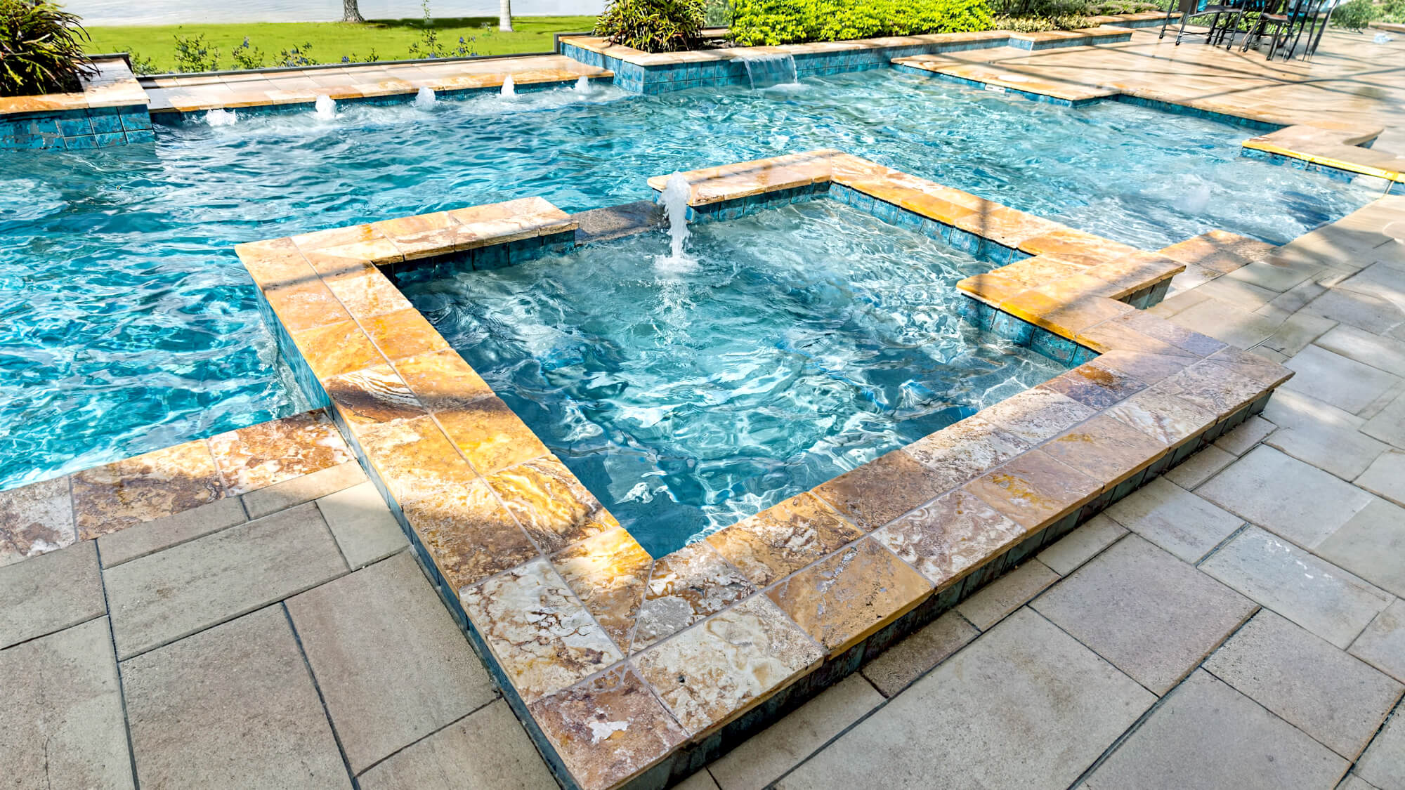 Tiled Pool Decking Design