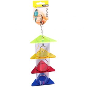 Acrylic Foraging Triangles Stack Parrot Toy