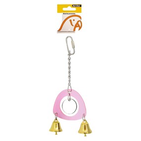 Acrylic Mirror with 2 Bells Bird Toy